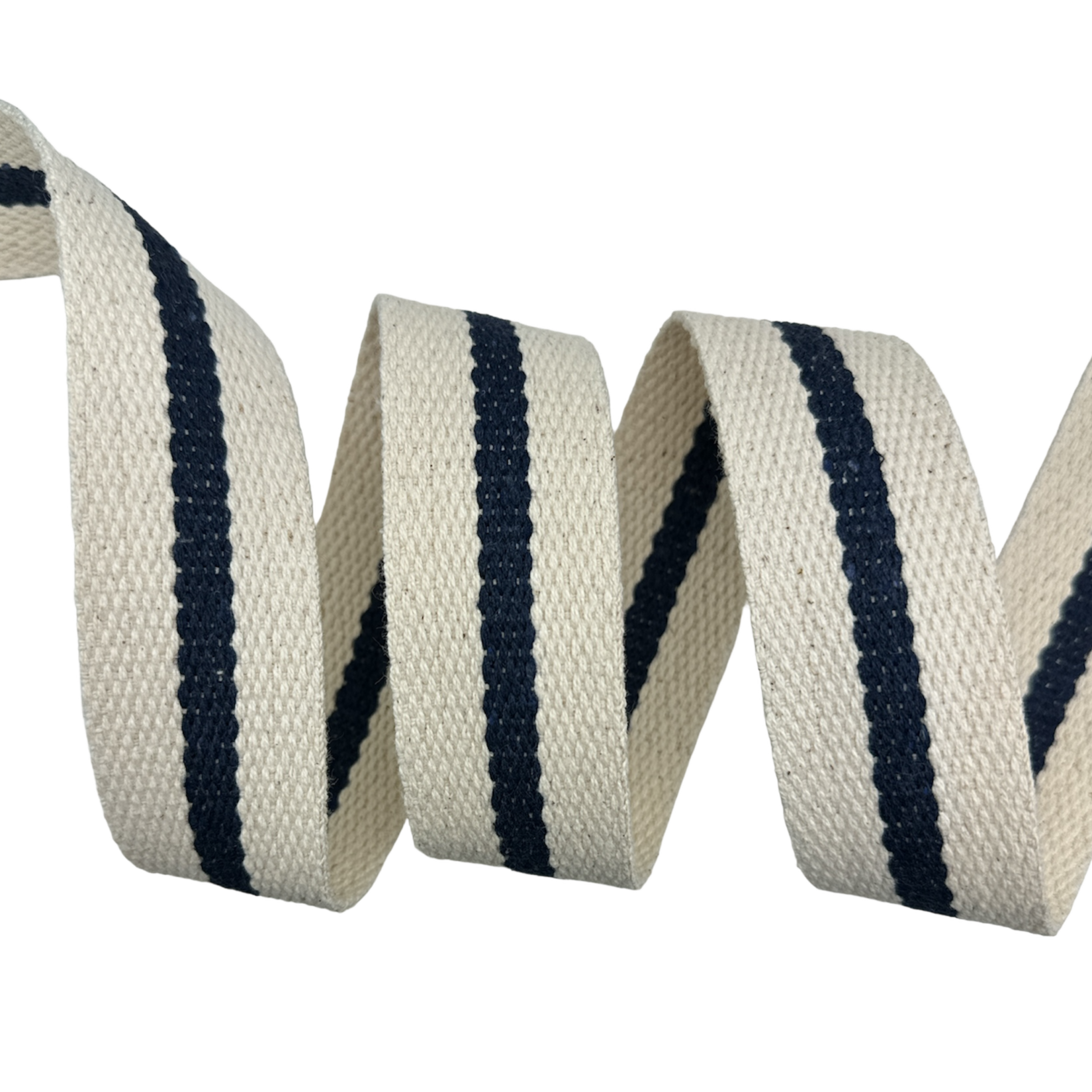 Cadarço para Cinto Com Listra CT1L - 25 Metros - 40MM, Cru/Marinho