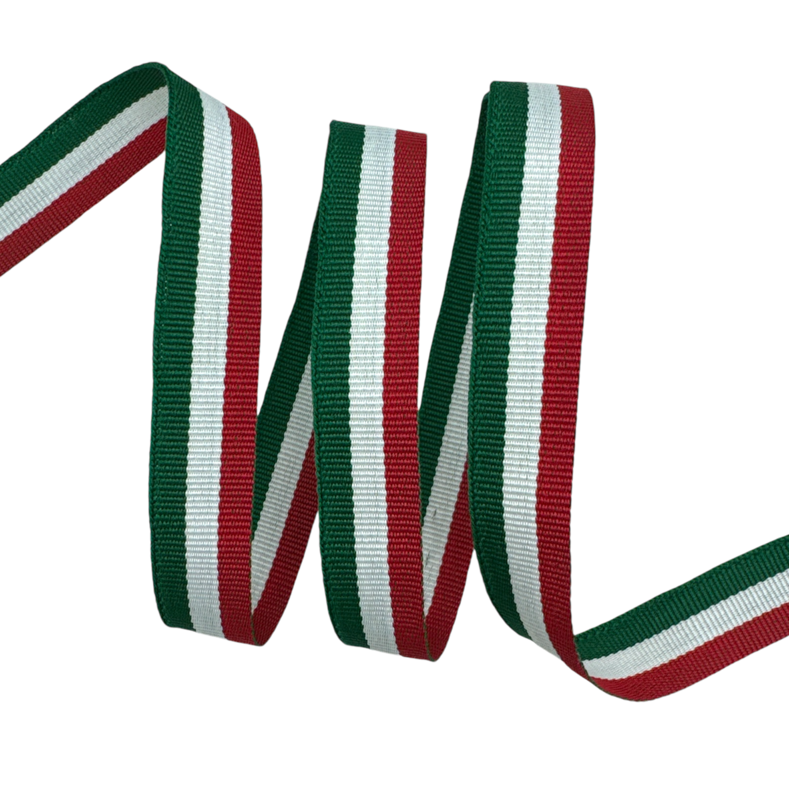 Galão Gorgurão Tricolor TRI - 50 Metros - 15MM, Bandeira/Branco/Vermelho