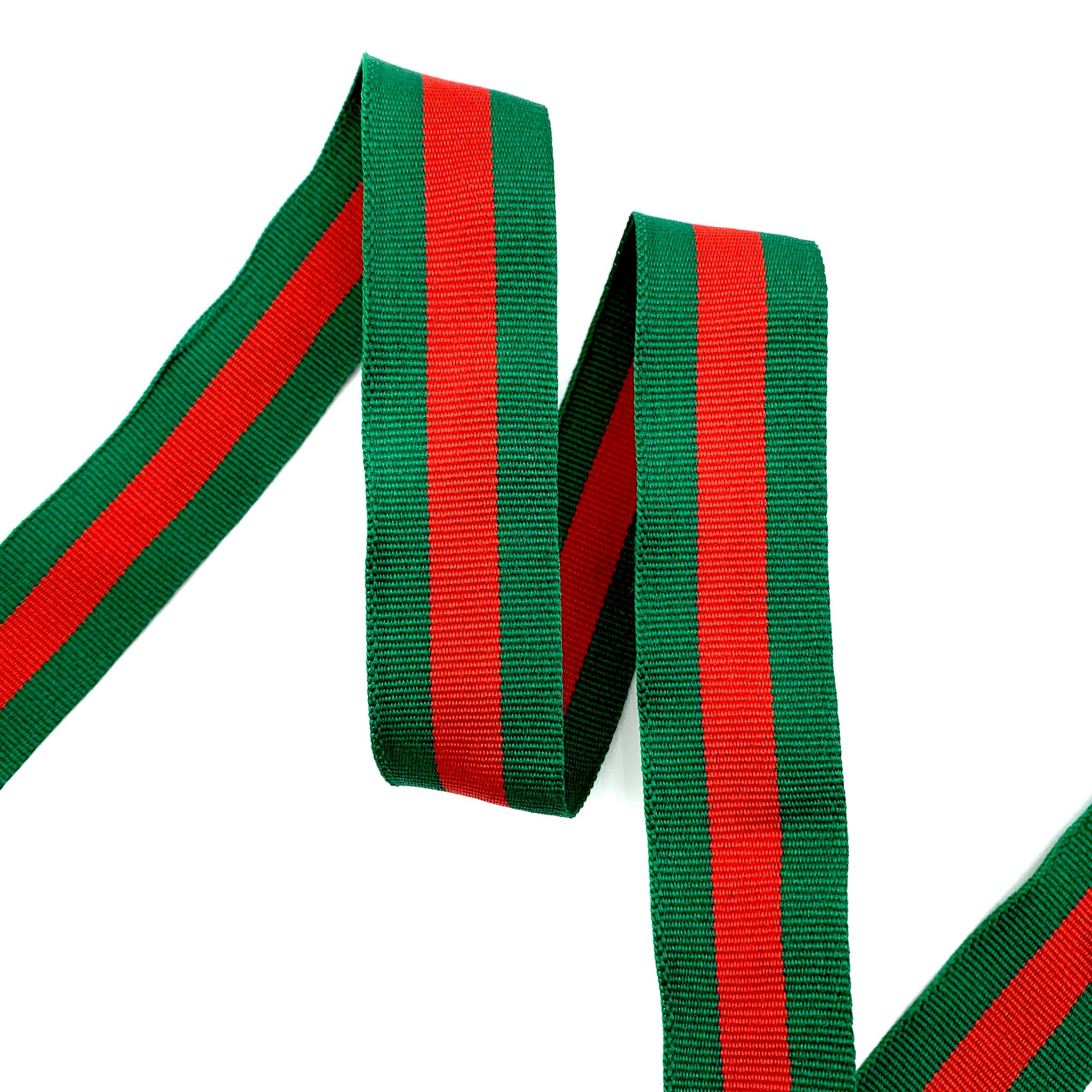 Fita Galão Gorgurão Bicolor BIC - 50 Metros - 25MM, Bandeira/Vermelho