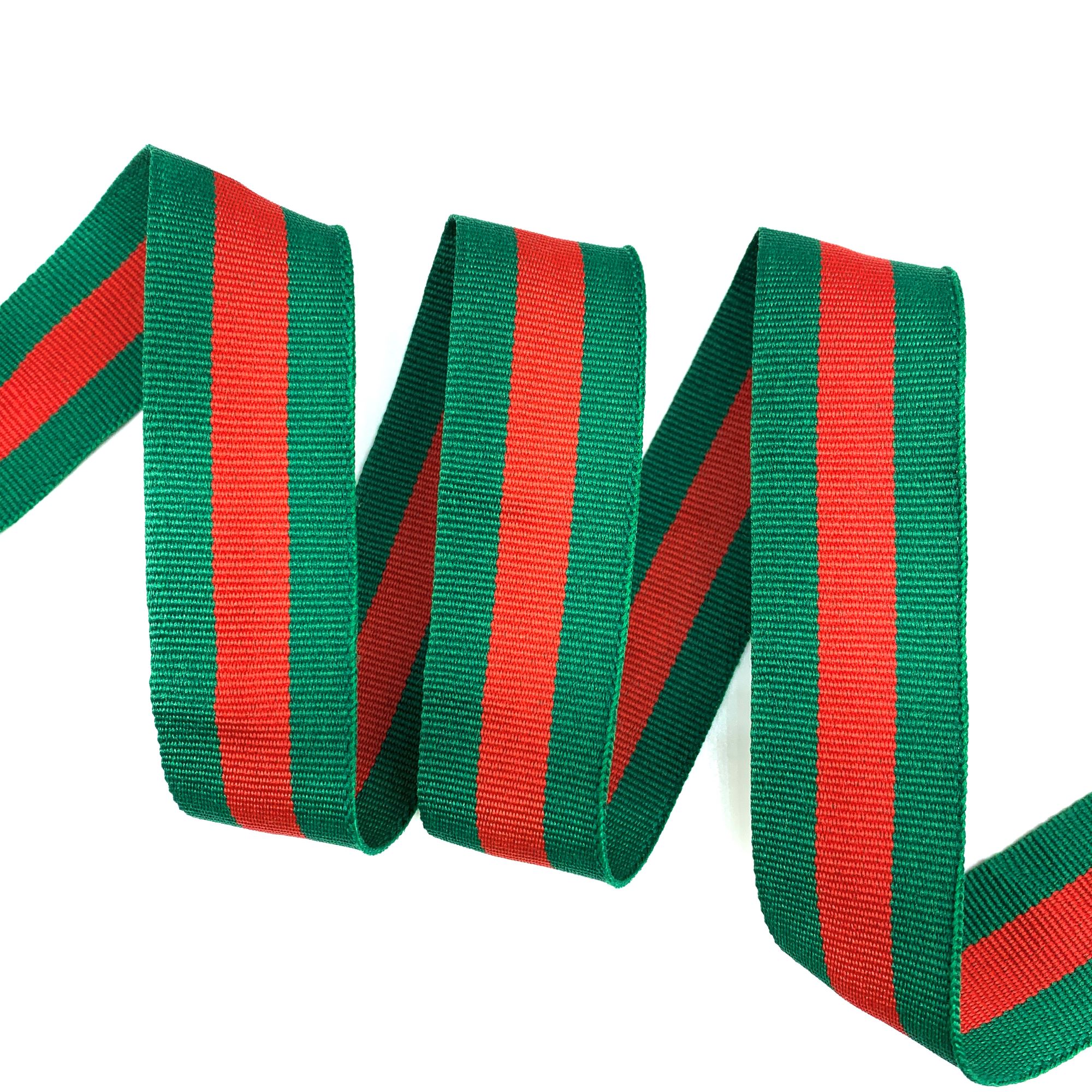 Fita Galão Gorgurão Bicolor BIC - 50 Metros - 30MM, Bandeira/Vermelho