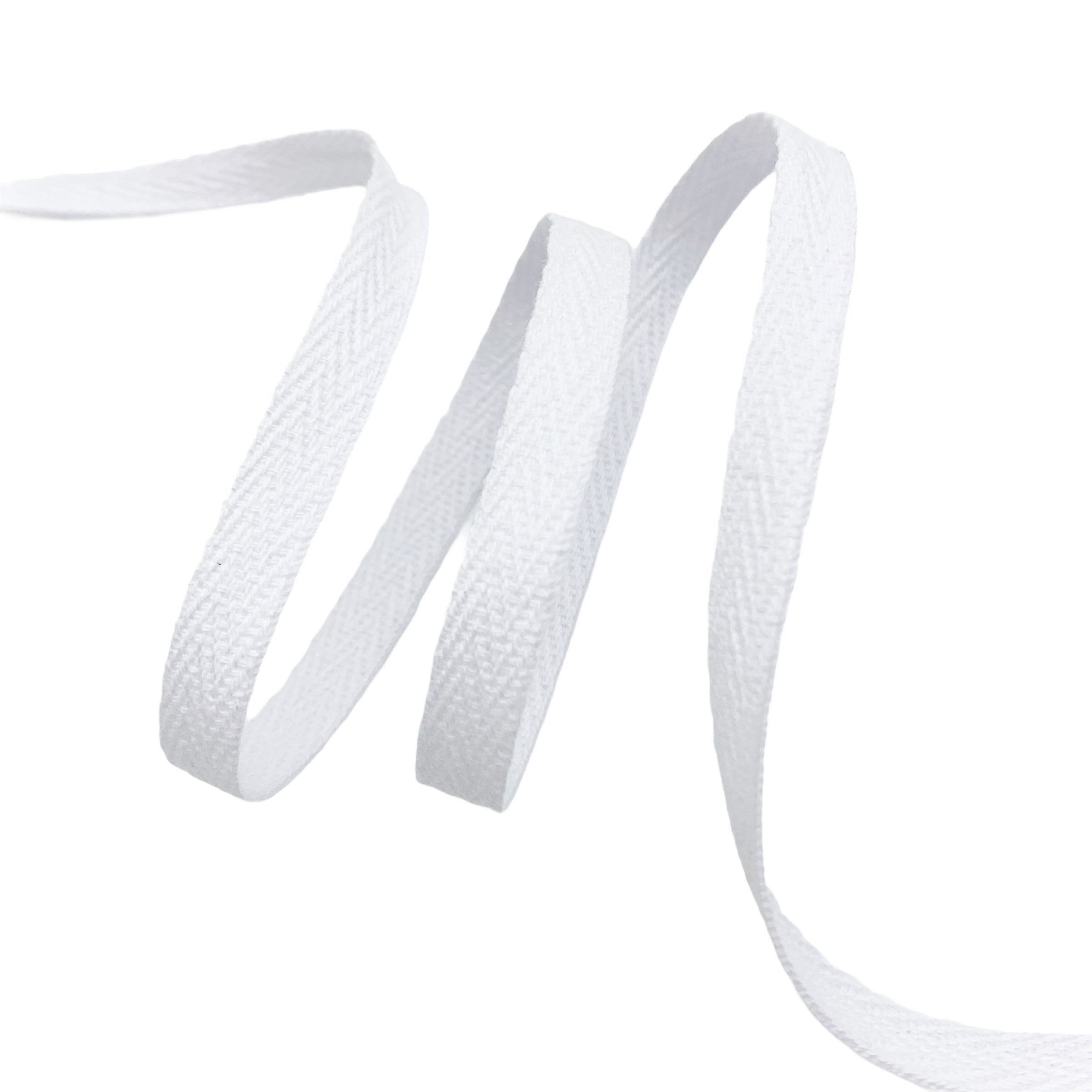 Cadarço Sarjado de Algodão CAD - 50 Metros - 08MM, Branco