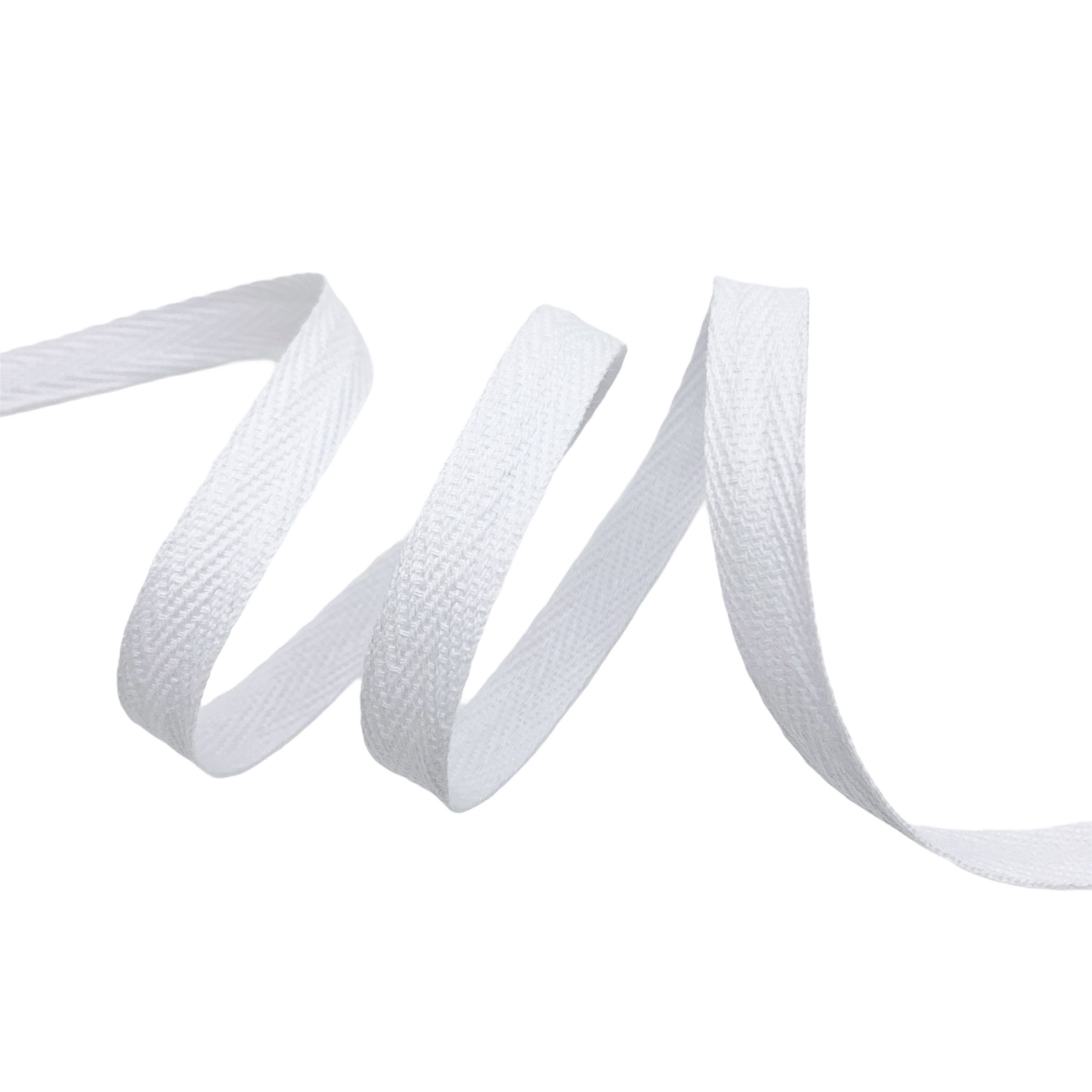 Cadarço Sarjado de Algodão CAD - 50 Metros - 10MM, Branco