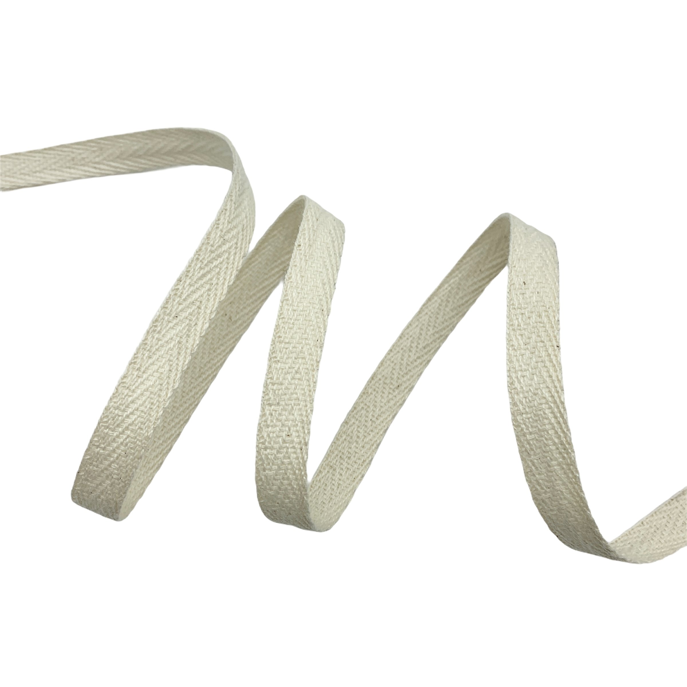 Cadarço Sarjado de Algodão CAD - 50 Metros - 10MM, Cru