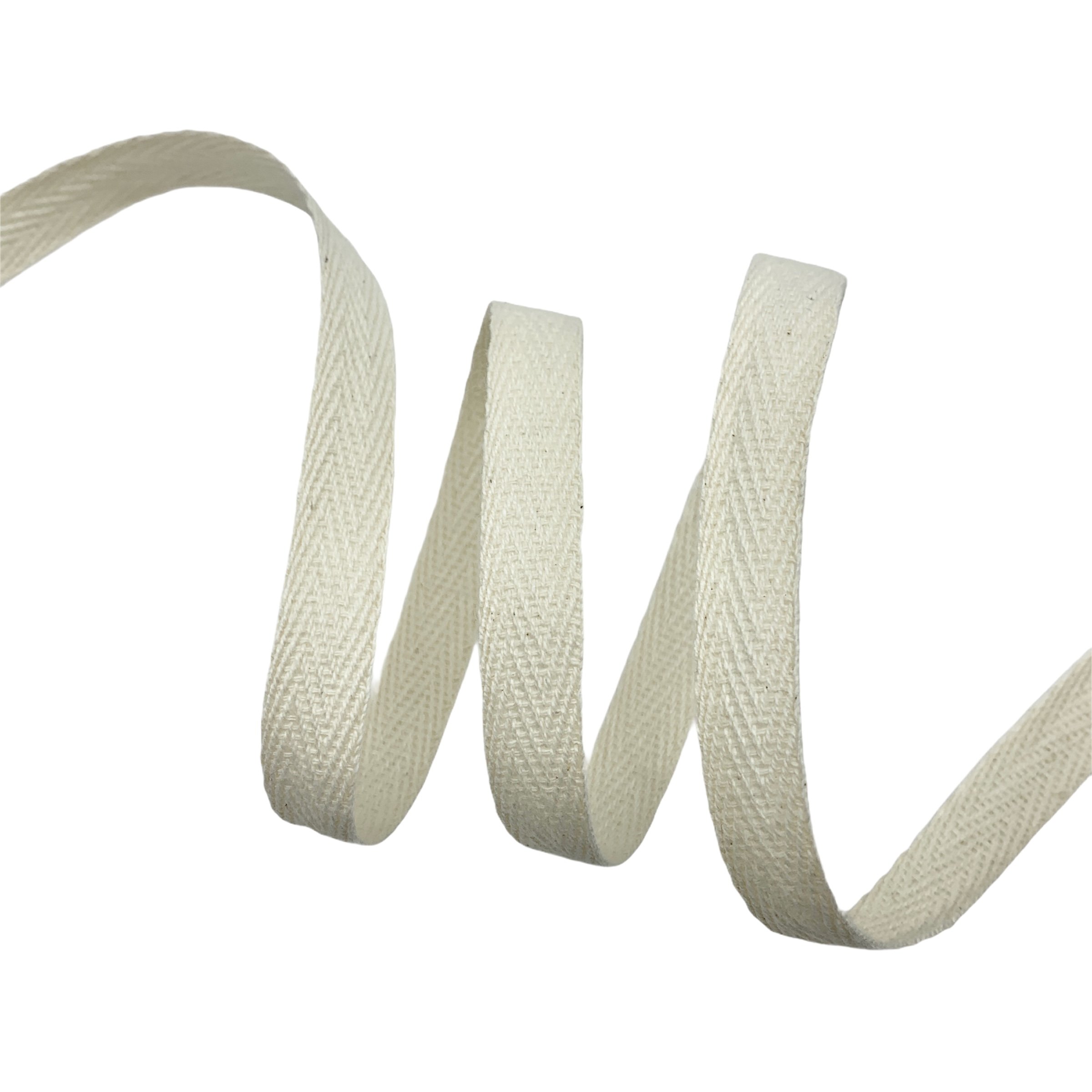 Cadarço Sarjado de Algodão CAD - 50 Metros - 12MM, Cru