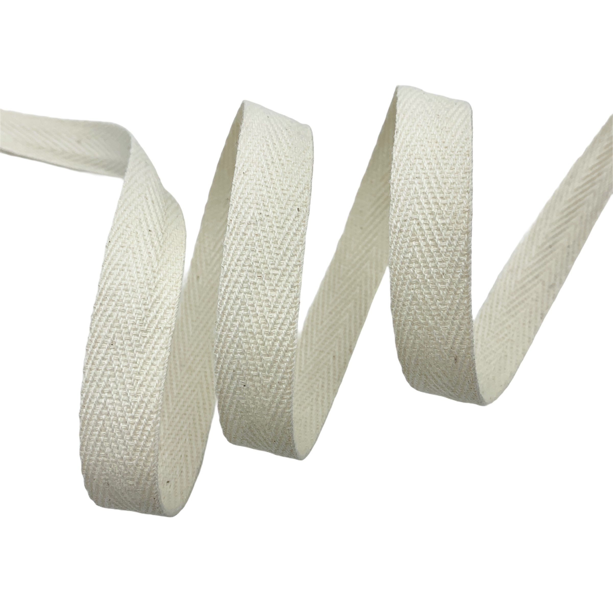 Cadarço Sarjado de Algodão CAD - 50 Metros - 15MM, Cru