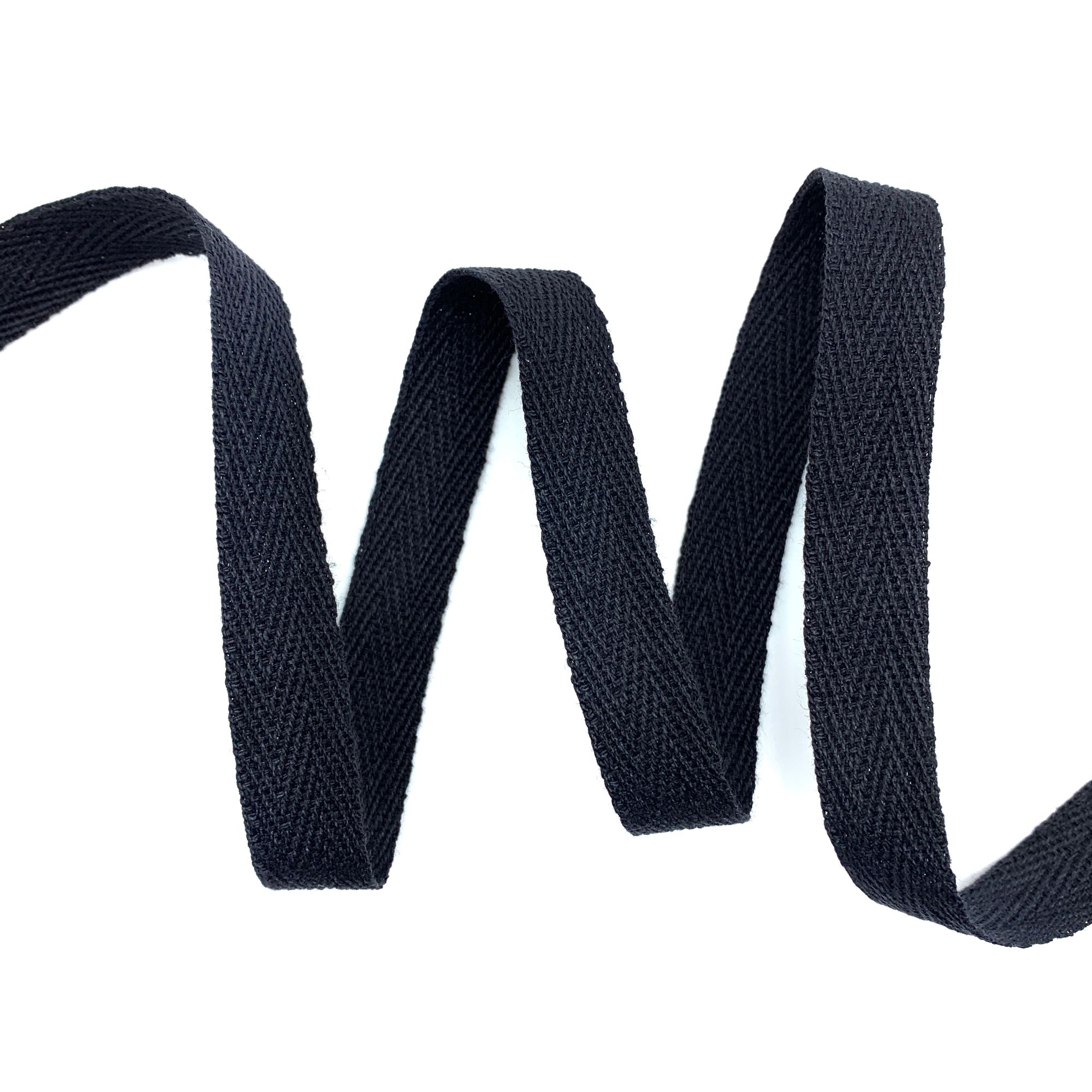 Cadarço Sarjado de Algodão CAD - 50 Metros - 15MM, Preto