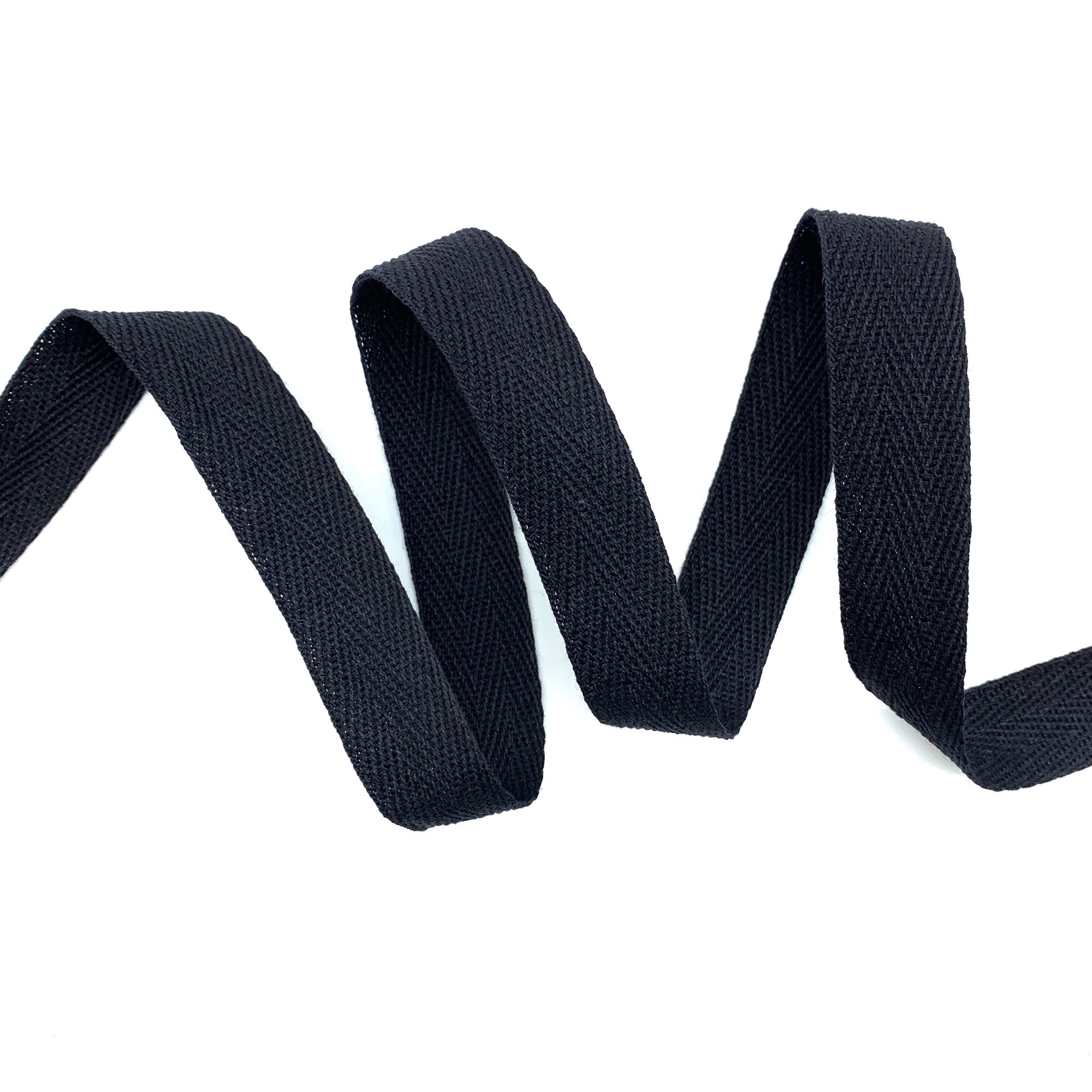 Cadarço Sarjado de Algodão CAD - 50 Metros - 20MM, Preto