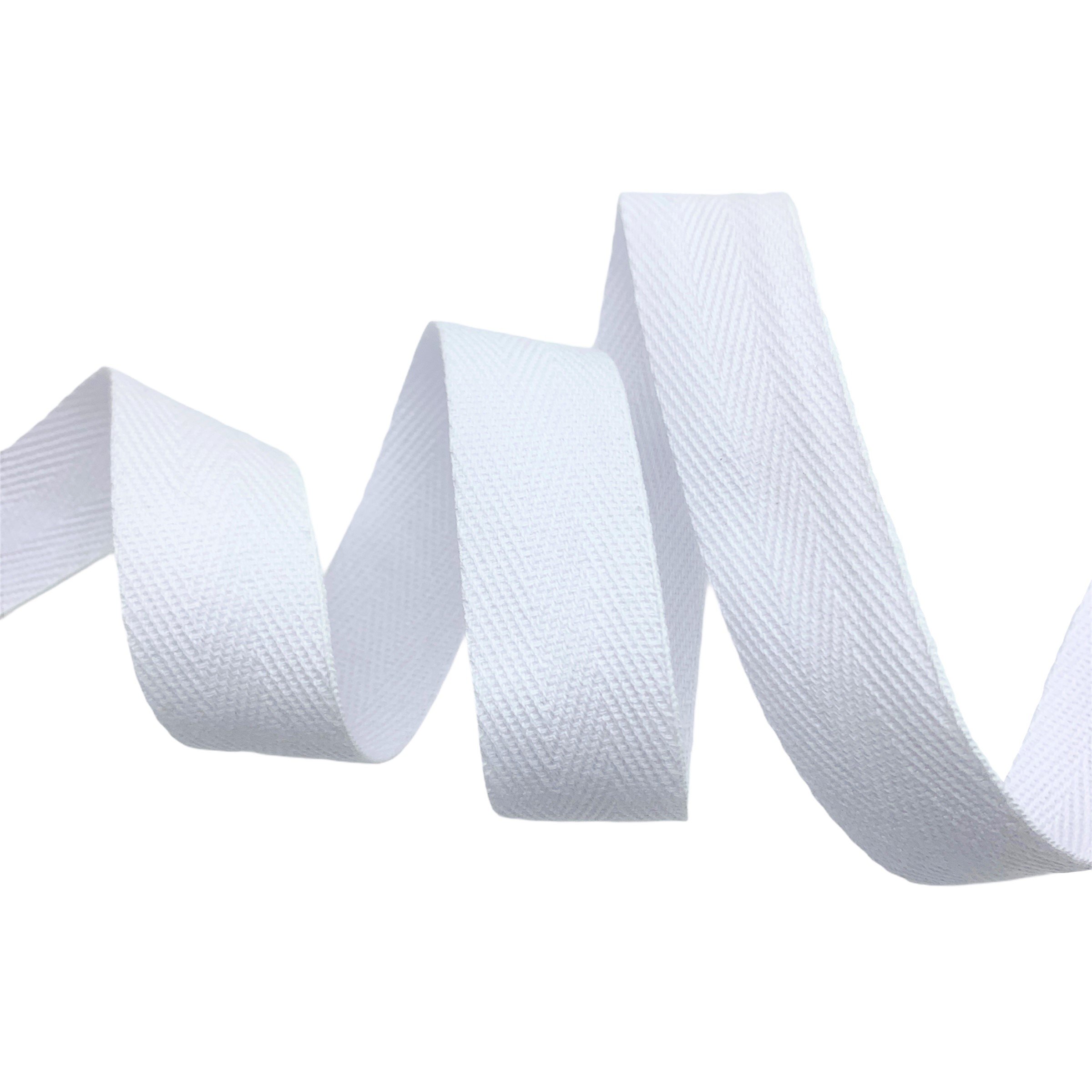 Cadarço Sarjado de Algodão CAD - 50 Metros - 25MM, Branco