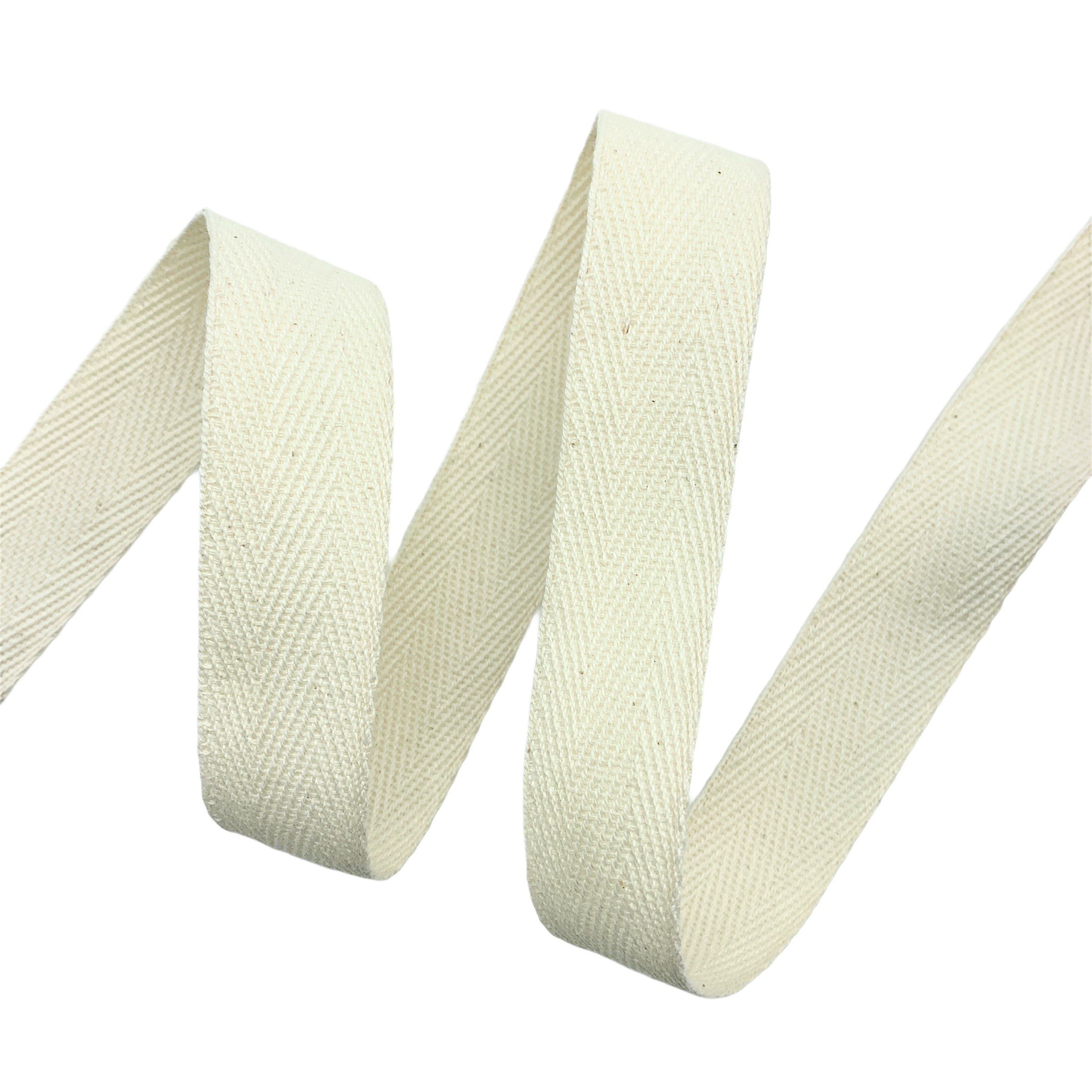 Cadarço Sarjado de Algodão CAD - 50 Metros - 25MM, Cru