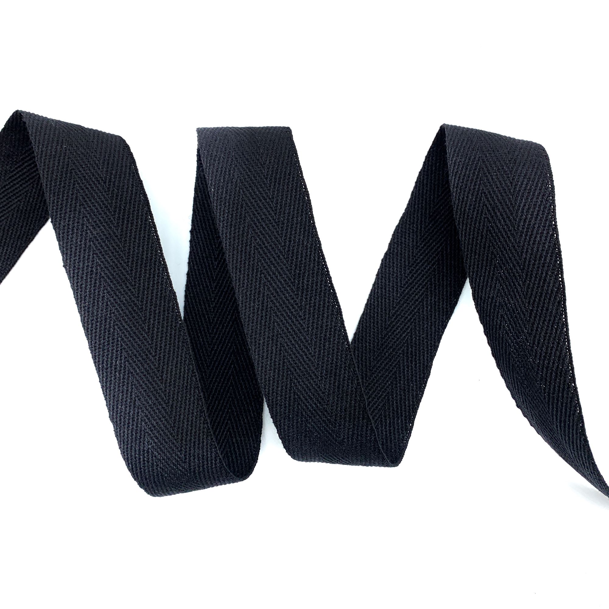 Cadarço Sarjado de Algodão CAD - 50 Metros - 30MM, Preto