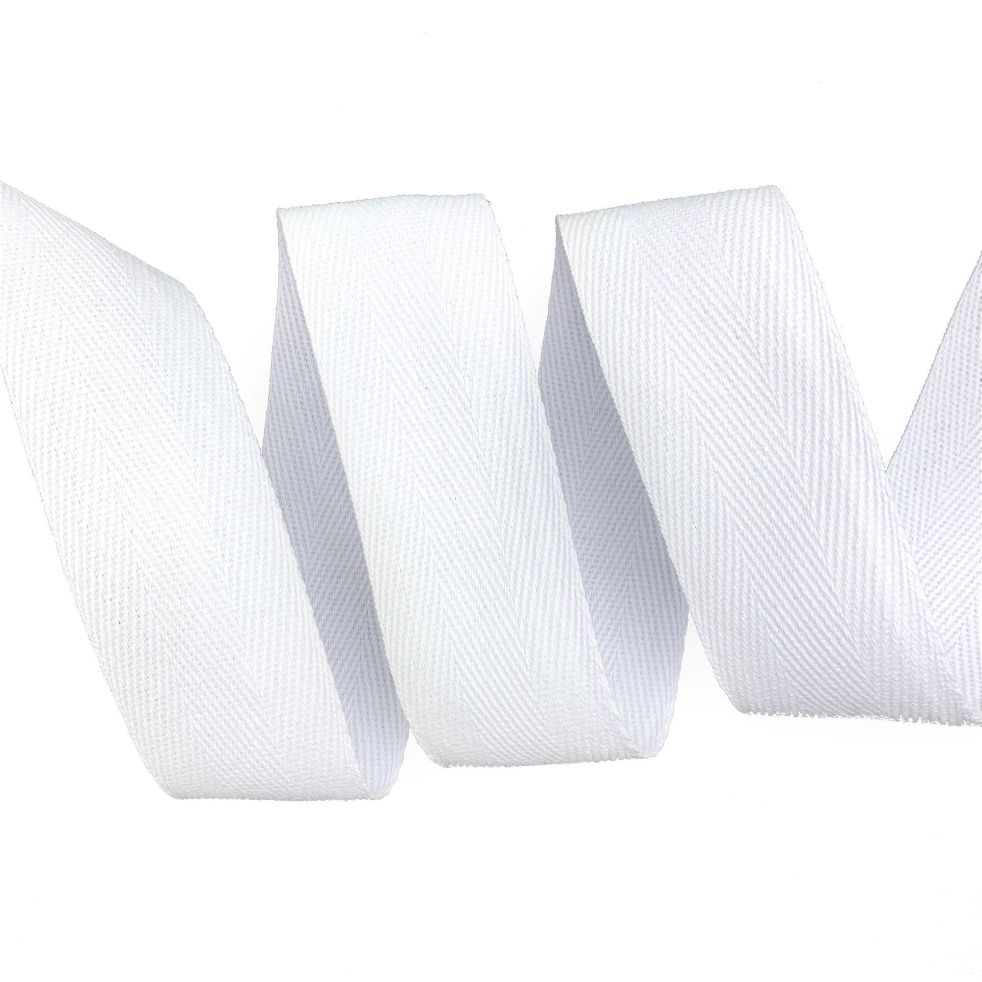 Cadarço Sarjado de Algodão CAD - 50 Metros - 40MM, Branco