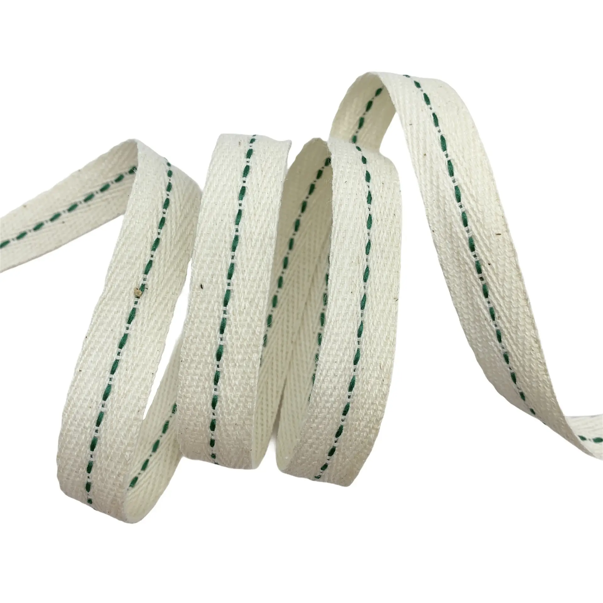 Cadarço Sarjado com Pesponto CAD1P - 50 metros - 15MM, Cru/Bandeira