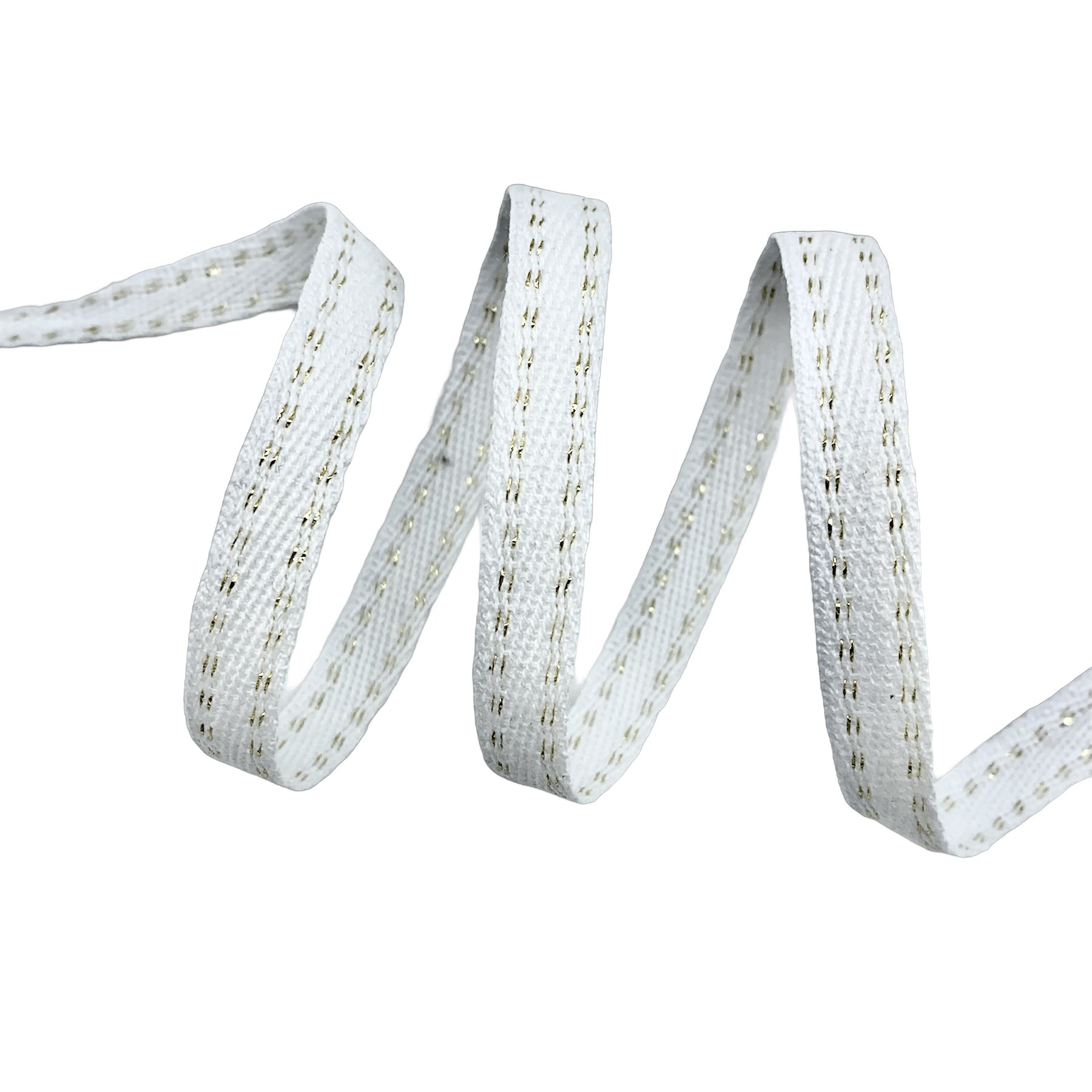 Cadarço Sarjado Pontilhado Metalizado CADM4P - 50 Metros