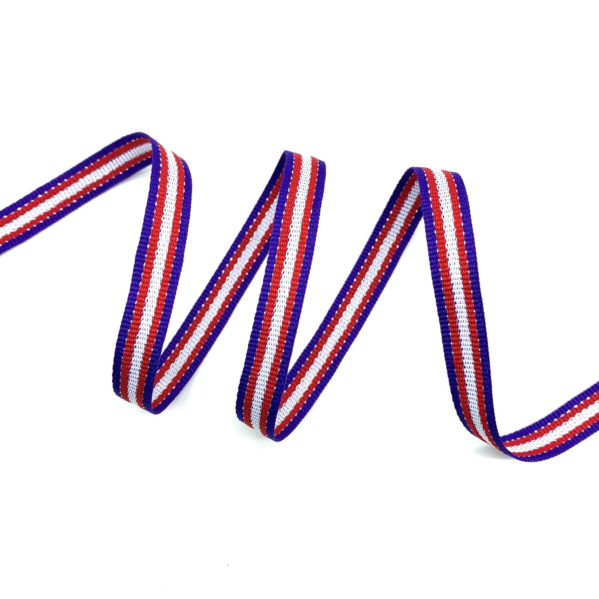 Fita Galão com Pesponto Lurex TRI24PM - 50 Metros - 10MM, Roxo/Pink/Branco/Prata