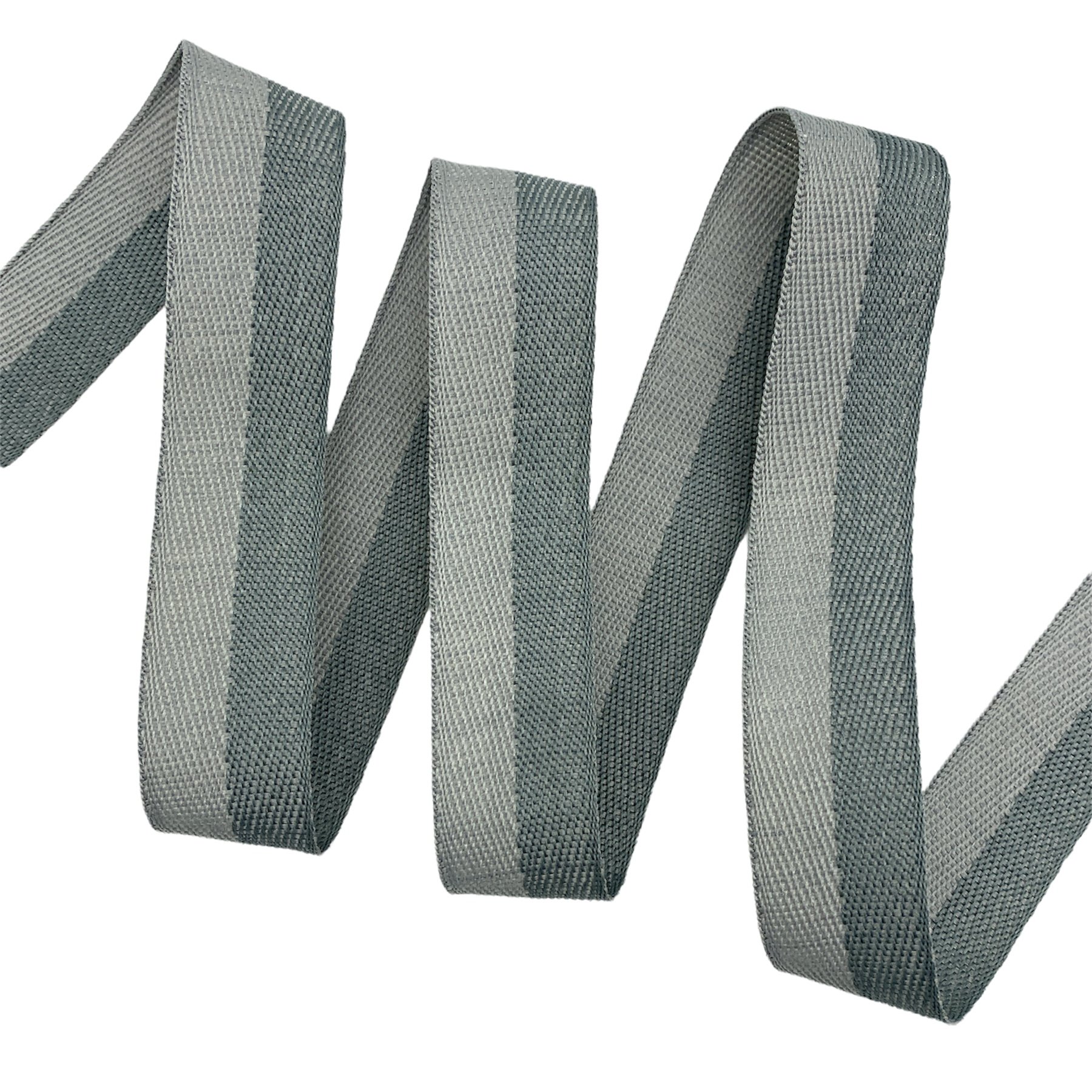 Cadarço Listrado FP2C - 50 metros - 25MM, Cinza Claro/Cinza Escuro