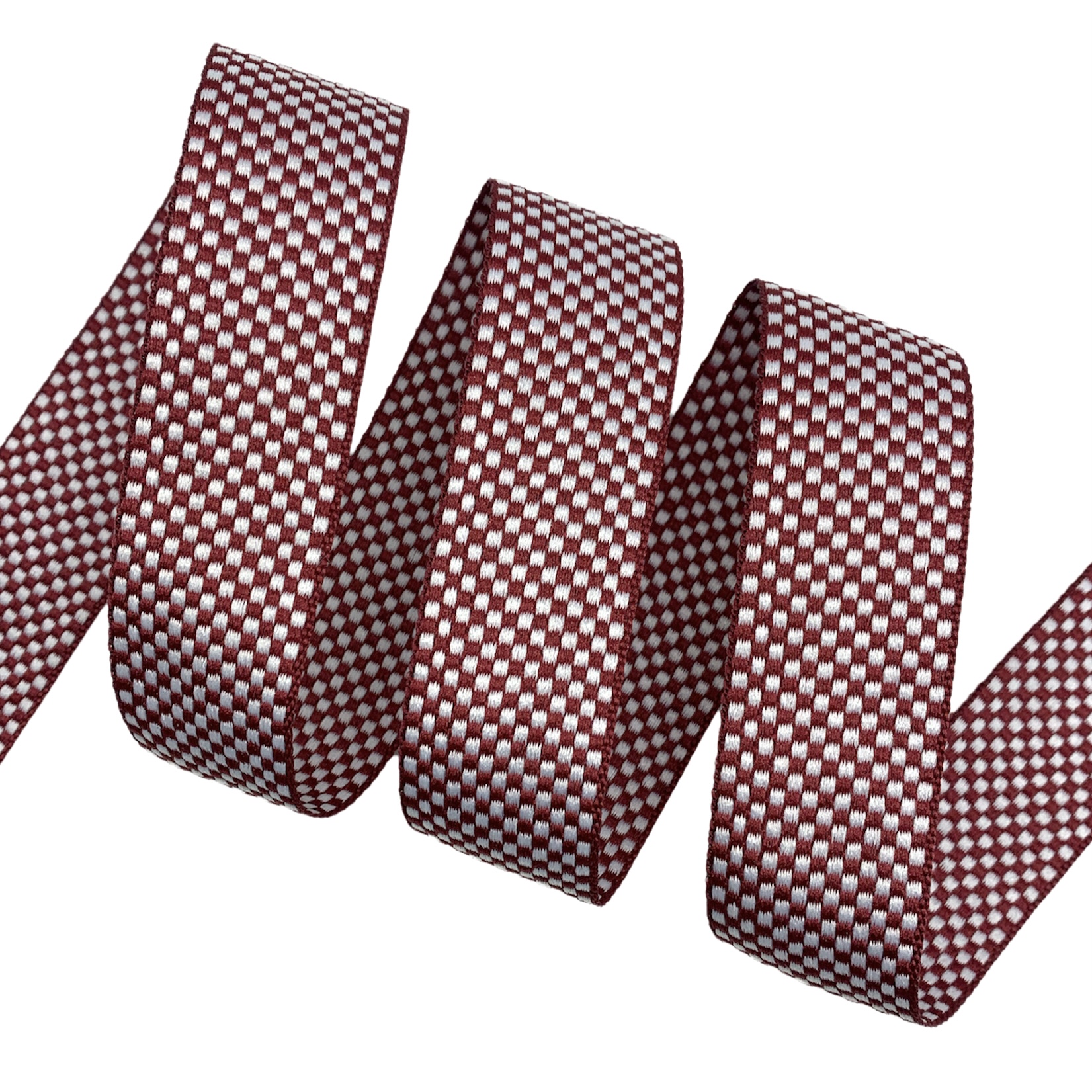 Fita Galão Xadrez GX2 - 50 Metros - 30MM, Vinho/Branco