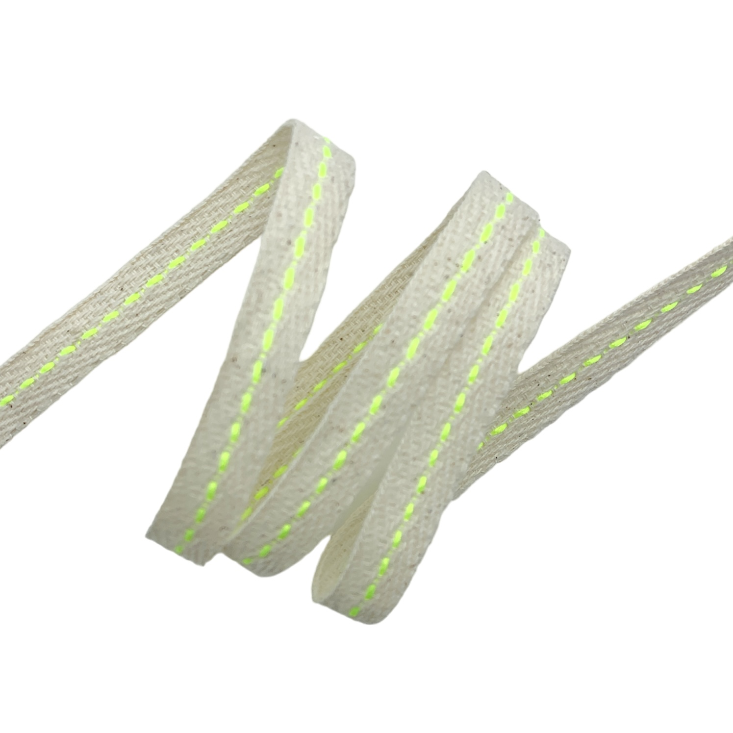 Cadarço 2a. Linha com Pesponto CA1P - 50 Metros - 10MM, cru-flor