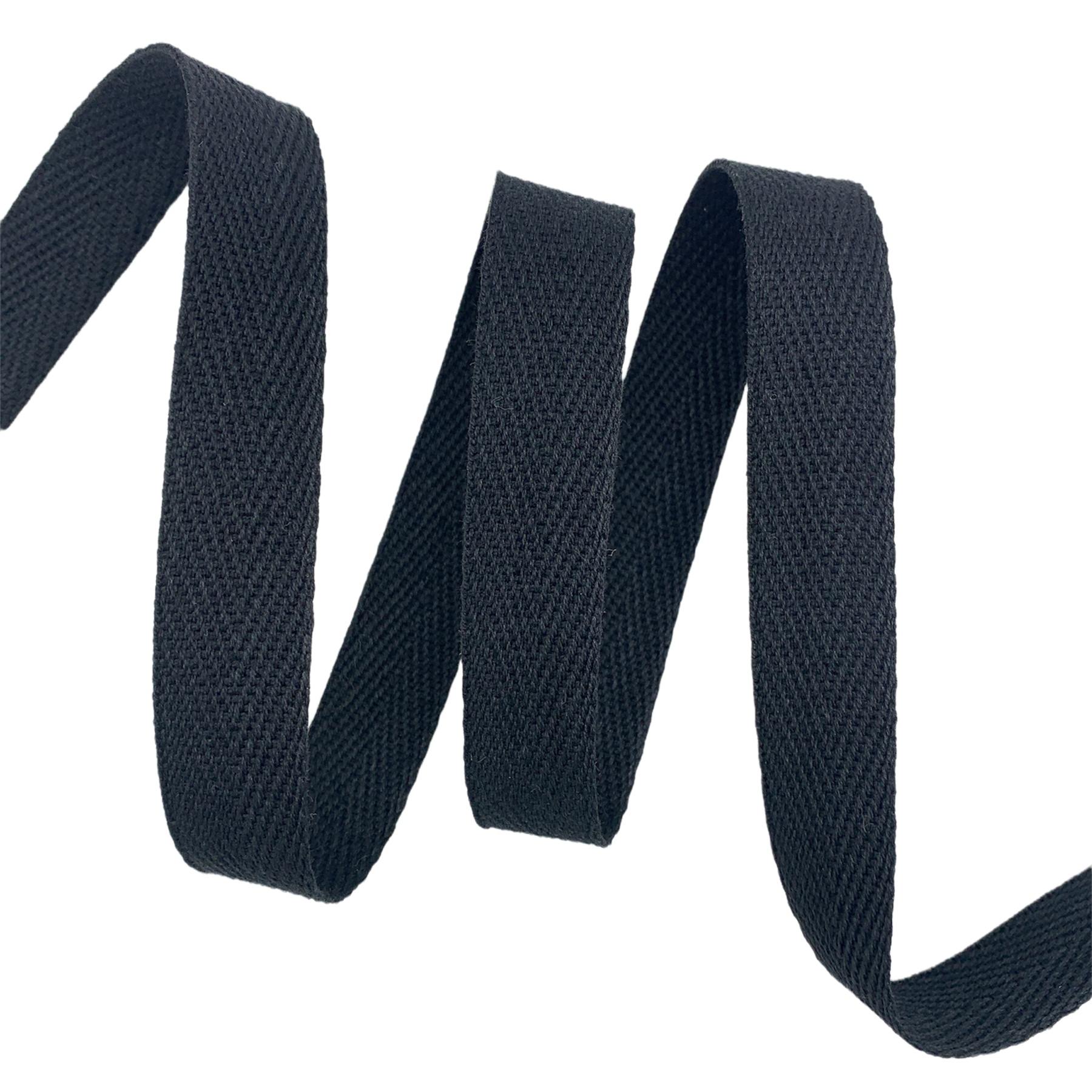 Cadarço Sarjado Grosso CADG - 50 metros - 20MM, Preto