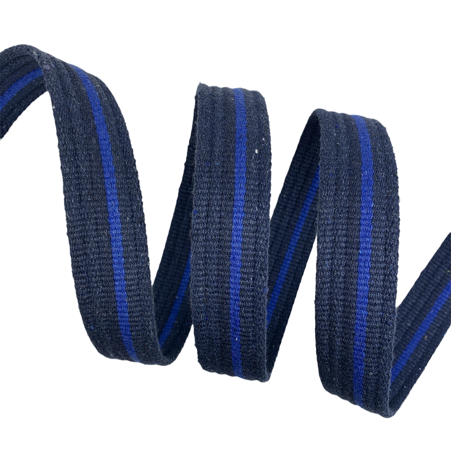 Cadarço para Cinto Canelado Listrado CTC2 - 25 Metros - 30MM, Marinho/Royal