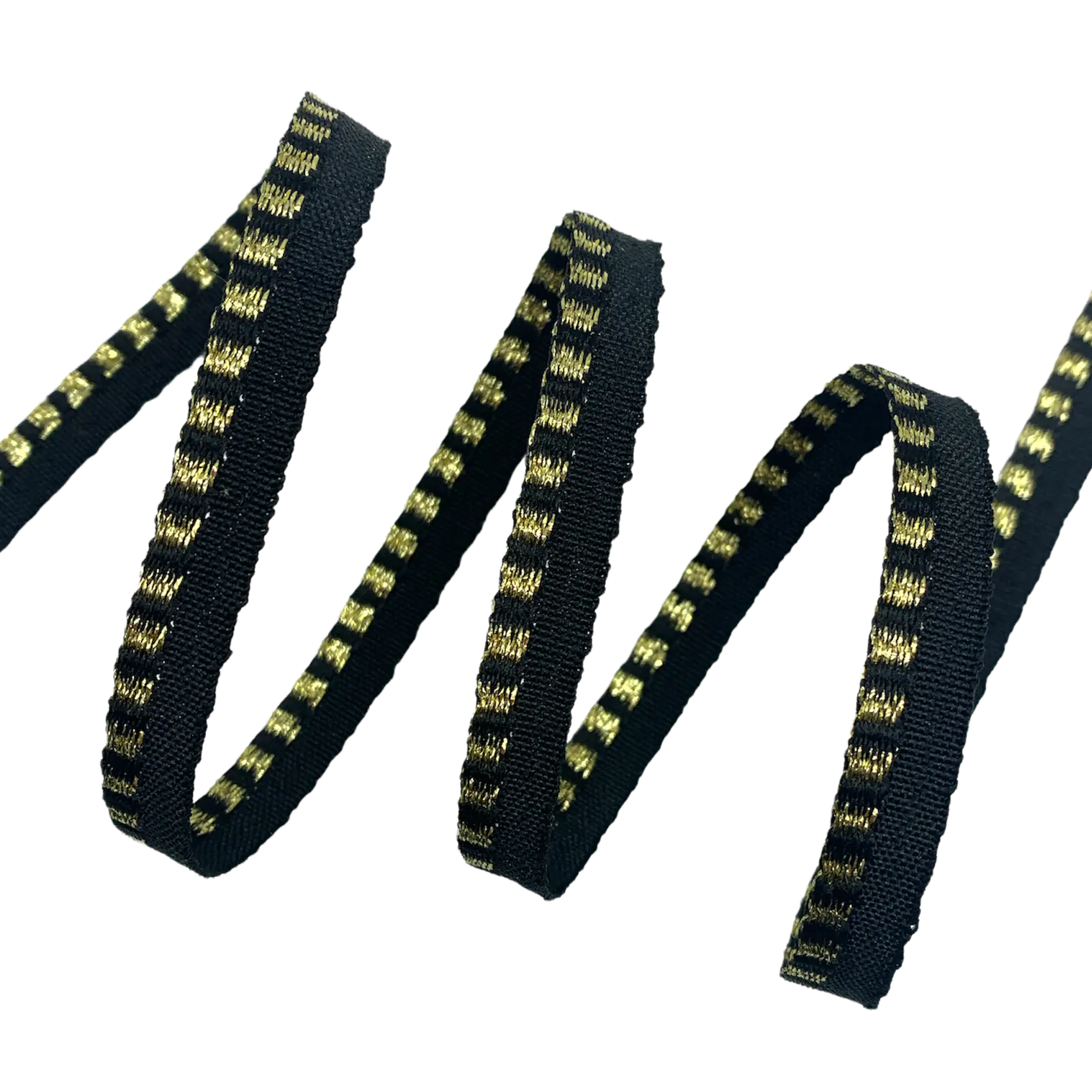 Fita Vivo Borda Chata VVMZSE - 50 Metros - 10MM, Preto/Dourado