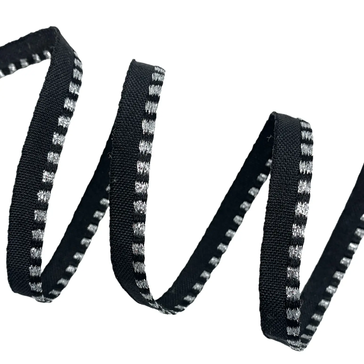 Fita Vivo Borda Chata VVMZSE - 50 Metros - 10MM, Preto/Prata