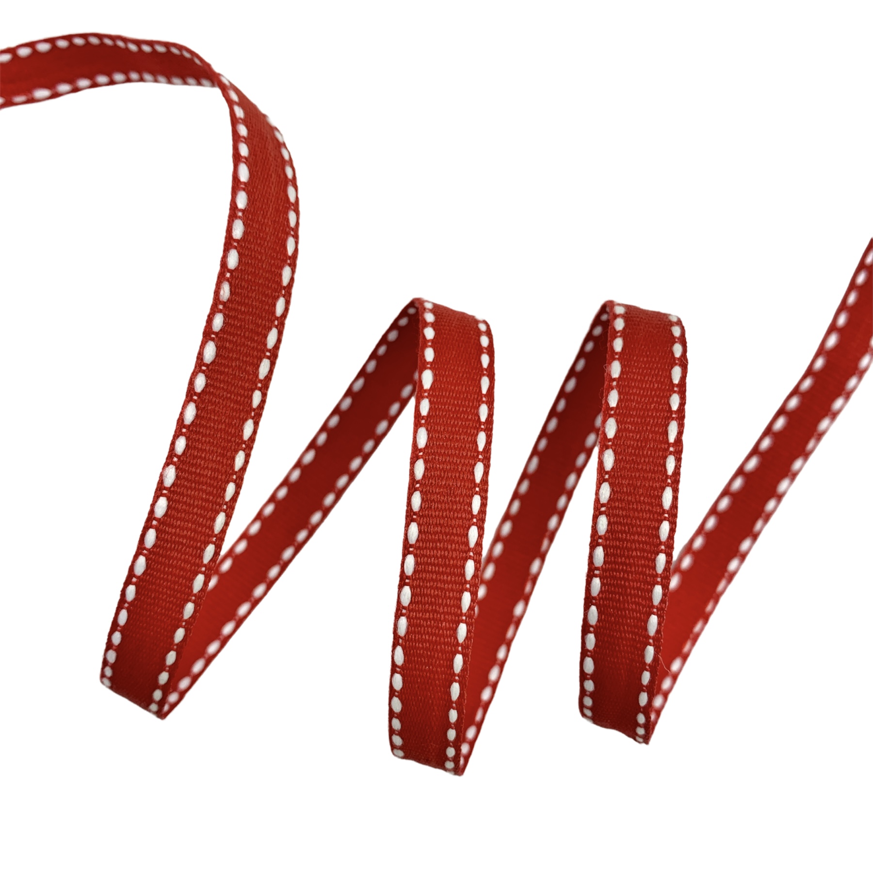 Fita Galão Pesponto Duplo GII2PG - 50 Metros - 10MM, Vermelho/Branco