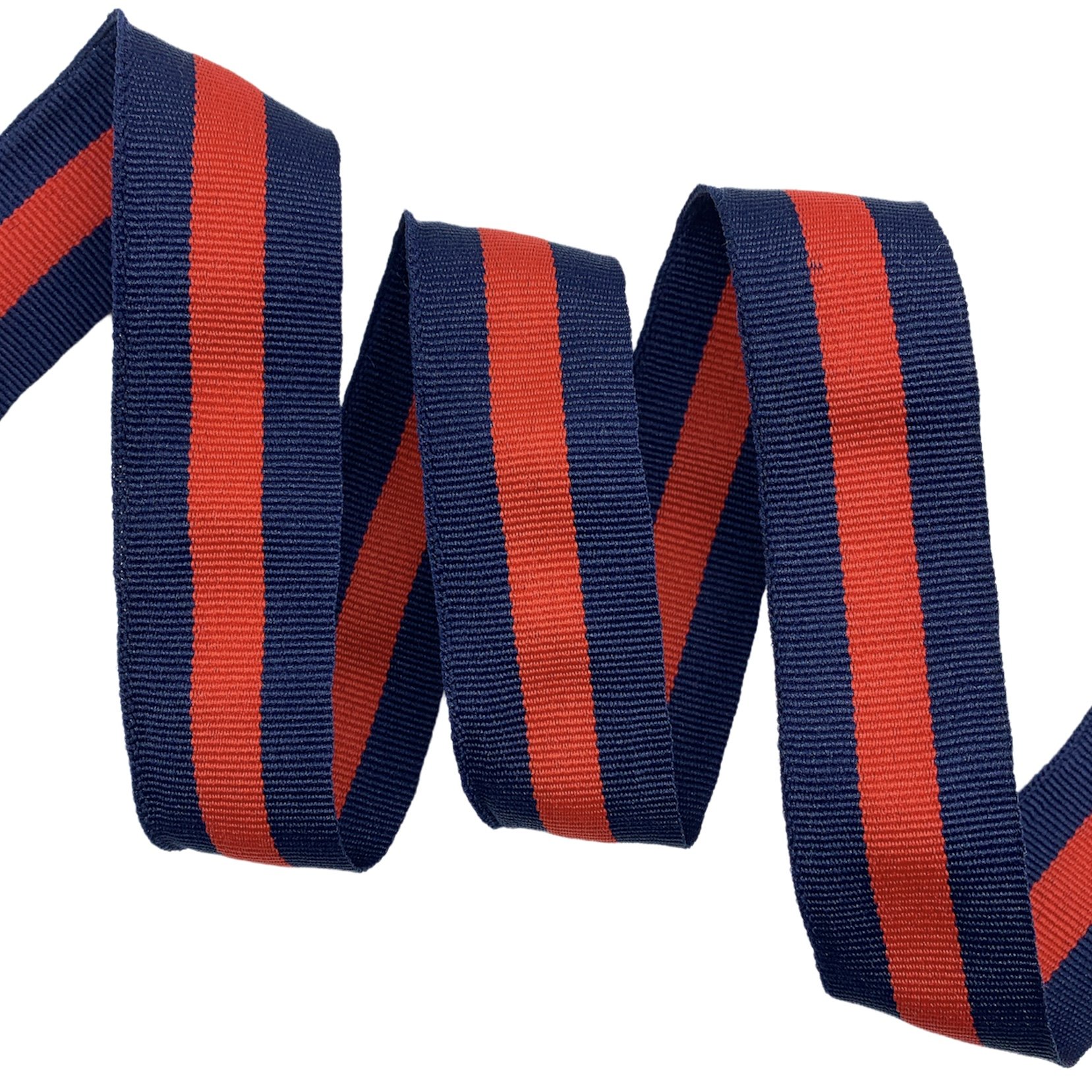 Fita Galão Gorgurão Bicolor BIC - 50 Metros - 30MM, Marinho/Vermelho