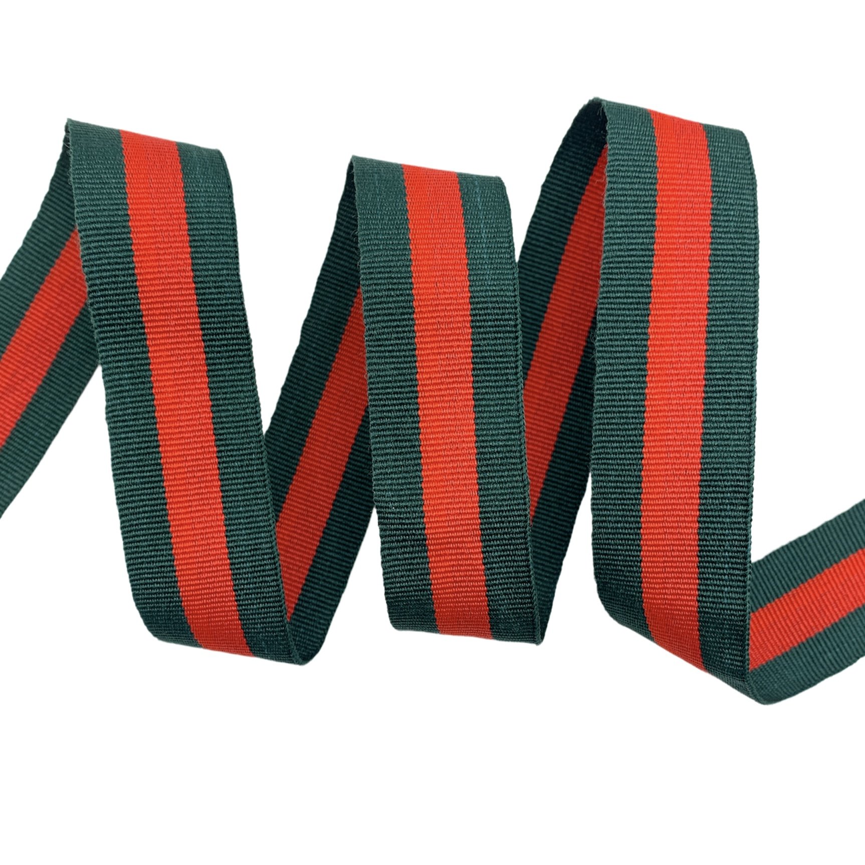 Fita Galão Gorgurão Bicolor BIC - 50 Metros - 30MM, Verde Noturno/Vermelho