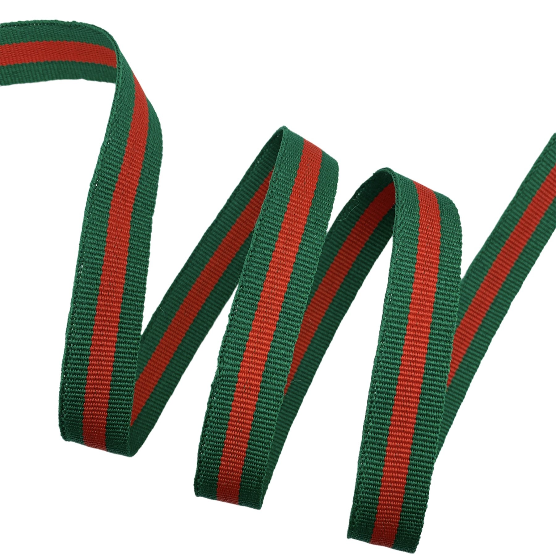 Fita Galão Gorgurão Bicolor BIC - 50 Metros - 15MM, Bandeira/Vermelho