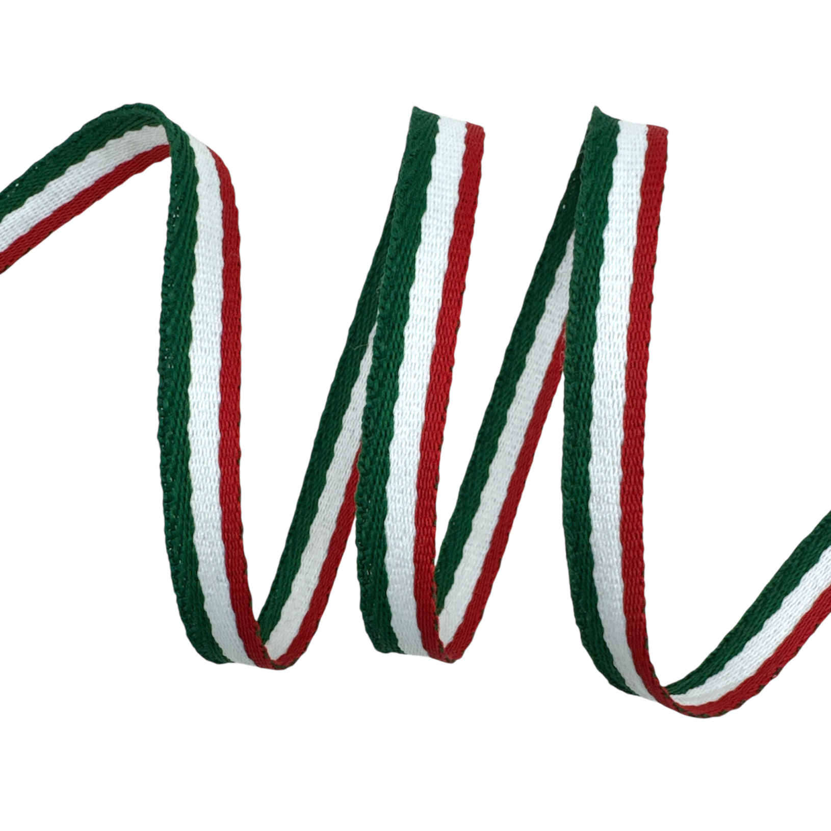 Fita Galão Listrada TRI - 32 Metros - 10MM, Bandeira/Branco/Vermelho