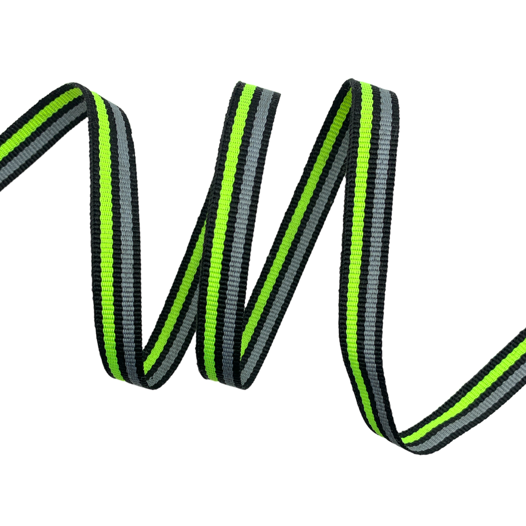 Fita Galão Listrada TRI32 - 34 Metros - 10MM, Preto/Fluor/CinzaMD