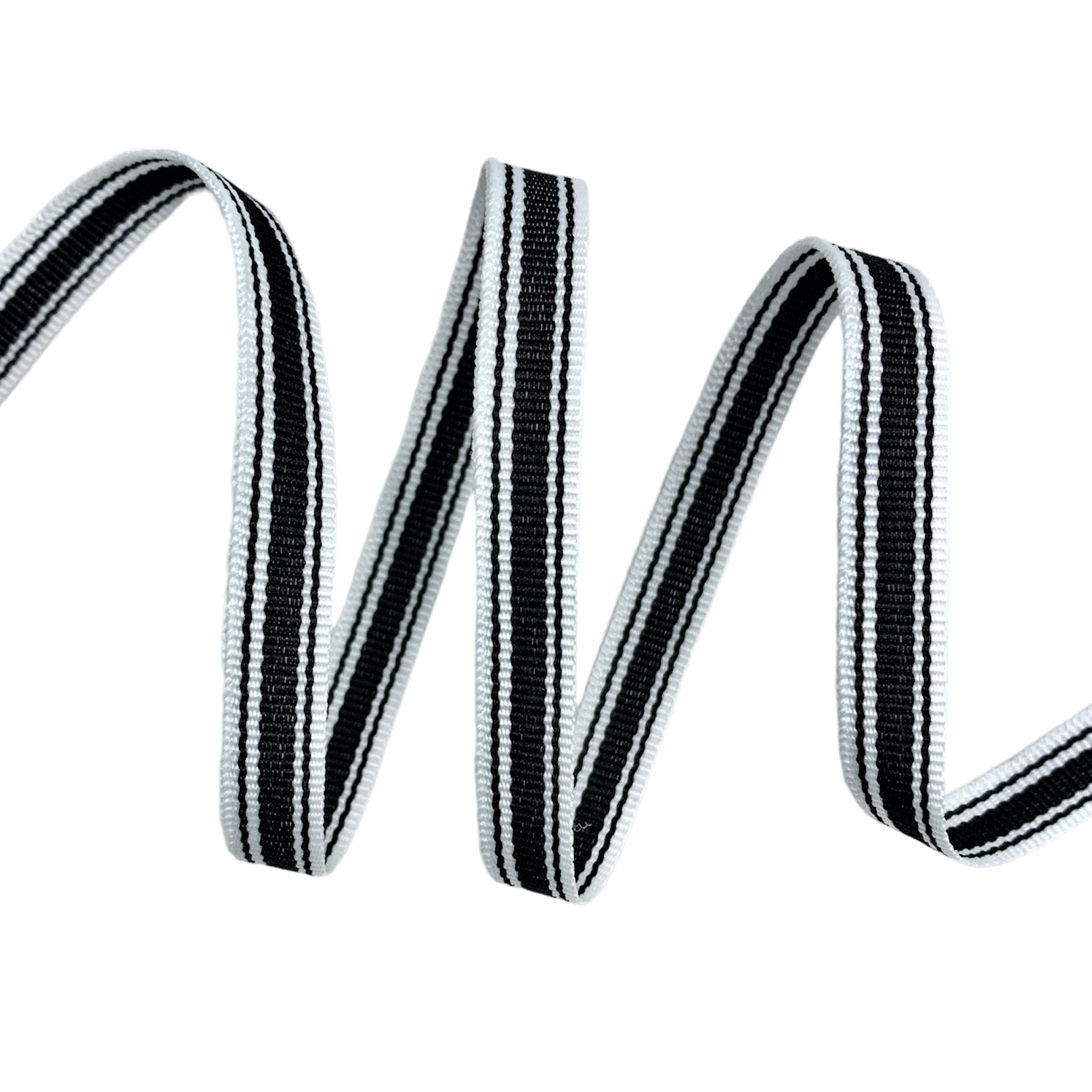 Fita Galão Listrada BIC6 - 33 Metros - 10MM, Branco/Preto