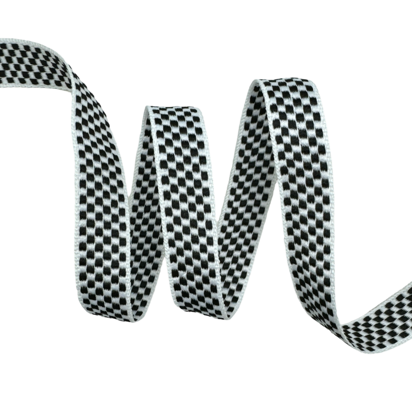 Fita Galão Xadrez GX2 - 50 Metros - 15MM, Alvejado/Preto