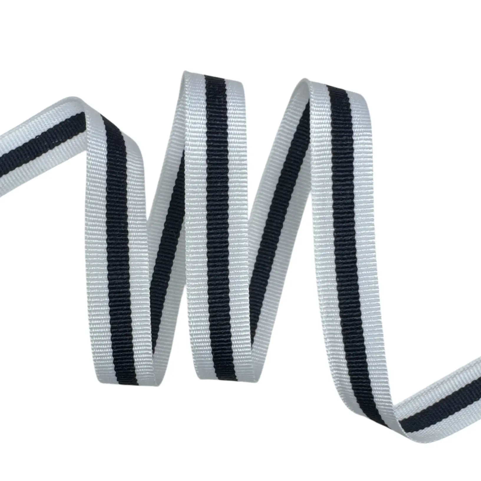 Fita Galão Gorgurão Bicolor BIC - 50 Metros - 15MM, Branco/Marinho