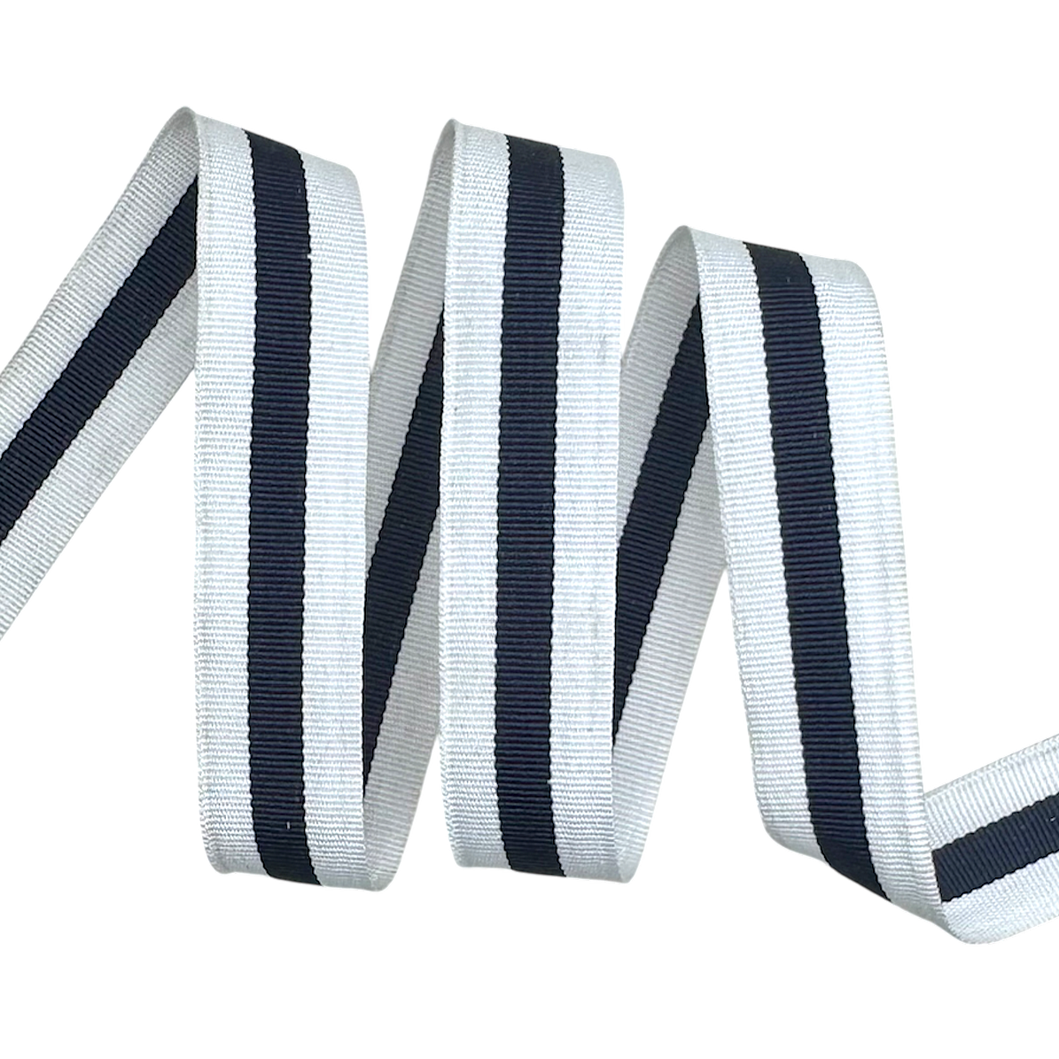 Fita Galão Listrada BIC - 31 Metros - 25MM, Branco/Marinho