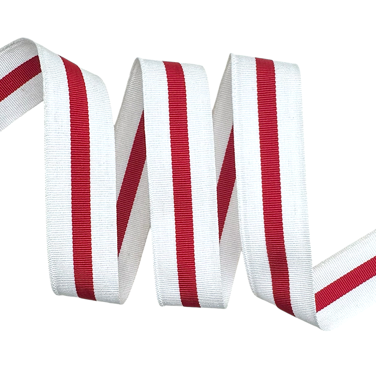 Fita Galão Listrada BIC - 30 Metros - 30MM, Branco/Vermelho